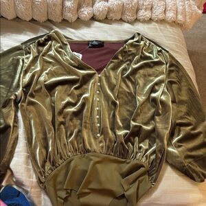 Zara Metallic green Blouse